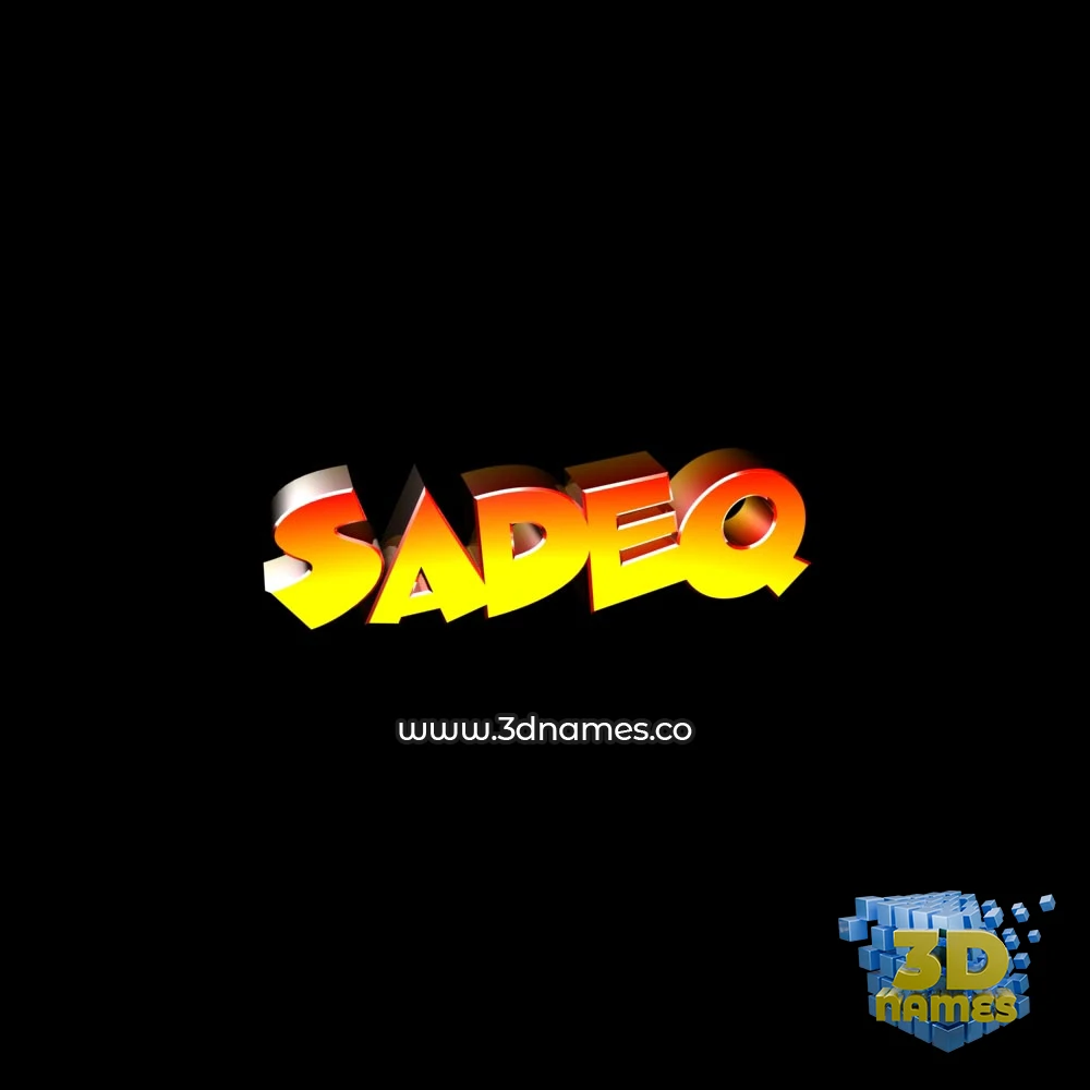 sadeq in Black Background style - 3D name wallpaper