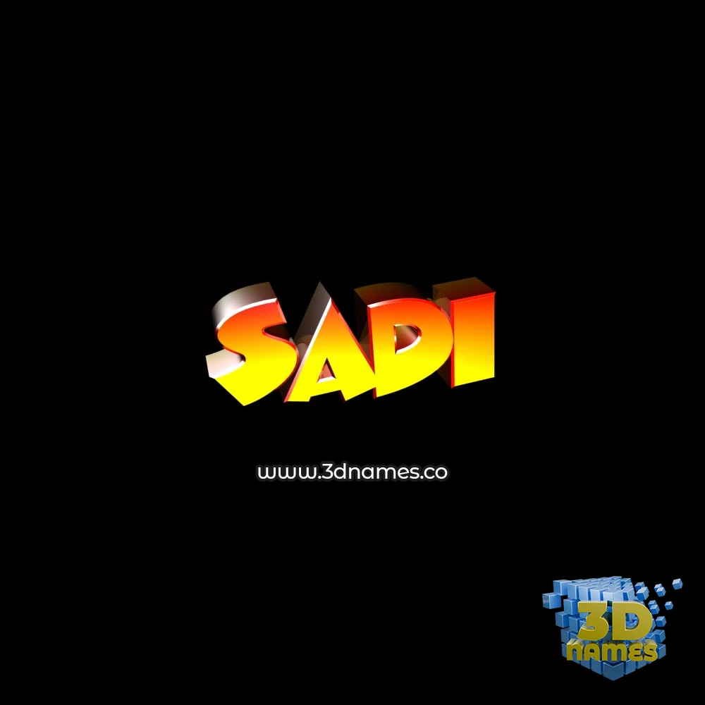 sadi in Black Background style - 3D name wallpaper