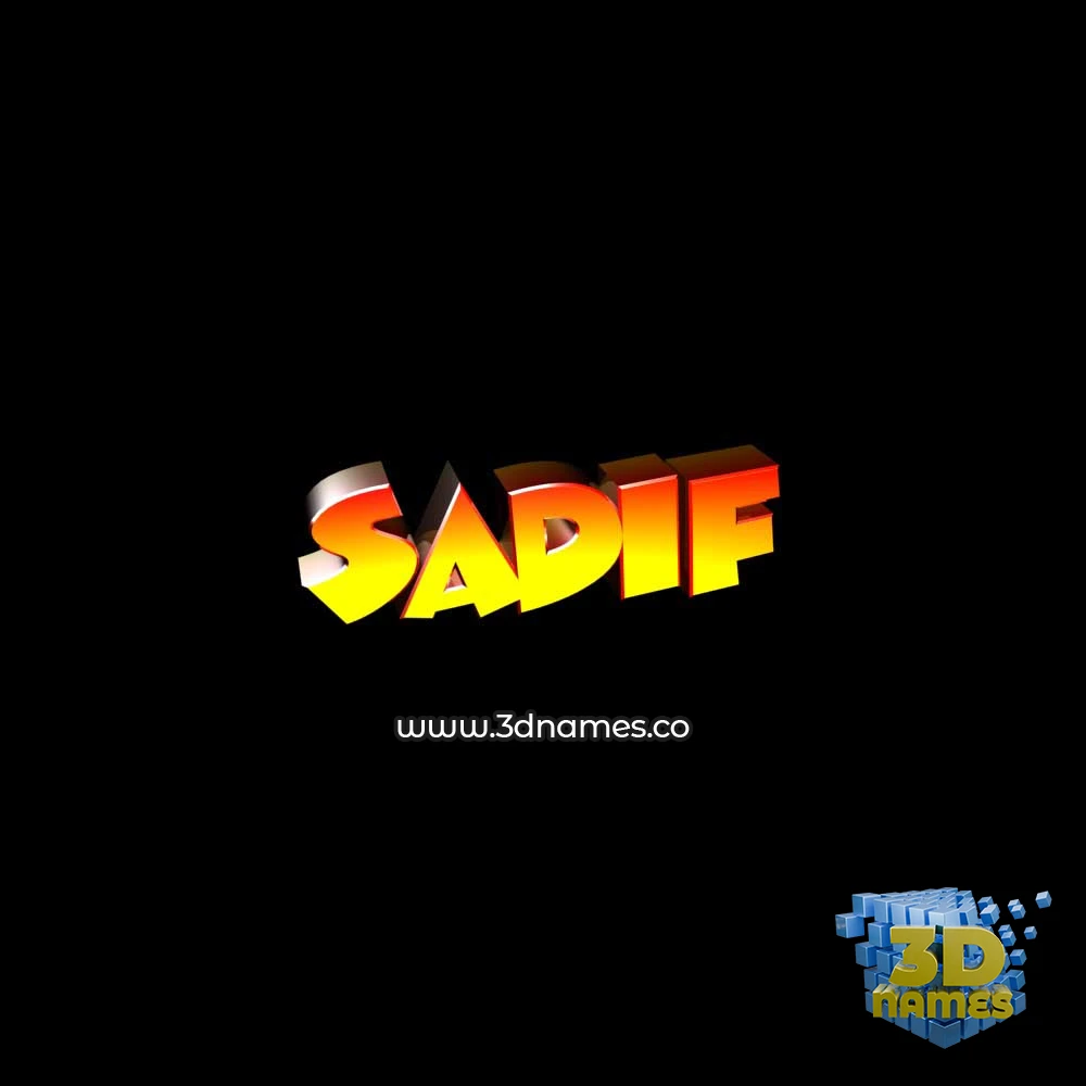 sadif in Black Background style - 3D name wallpaper