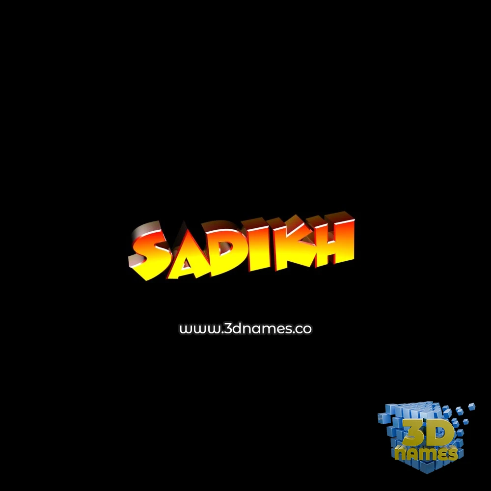 sadikh in Black Background style - 3D name wallpaper