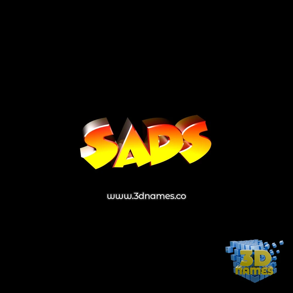sads in Black Background style - 3D name wallpaper