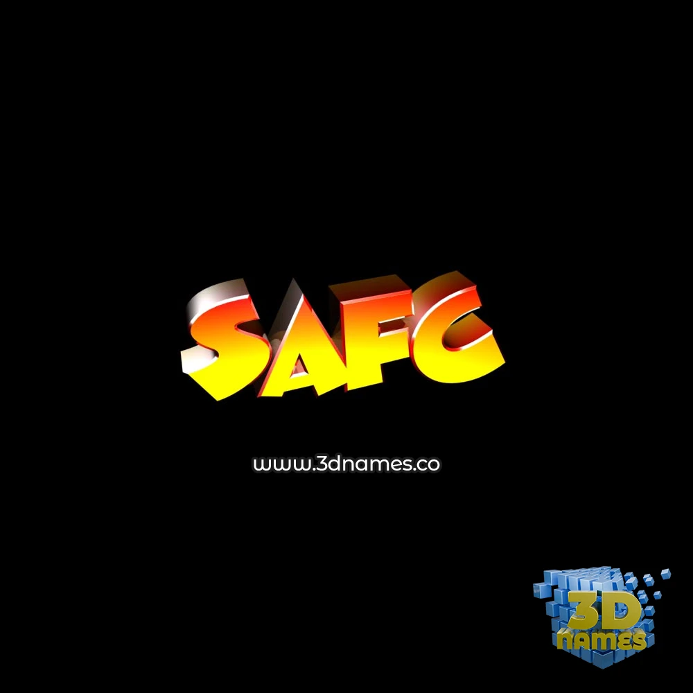 safc in Black Background style - 3D name wallpaper