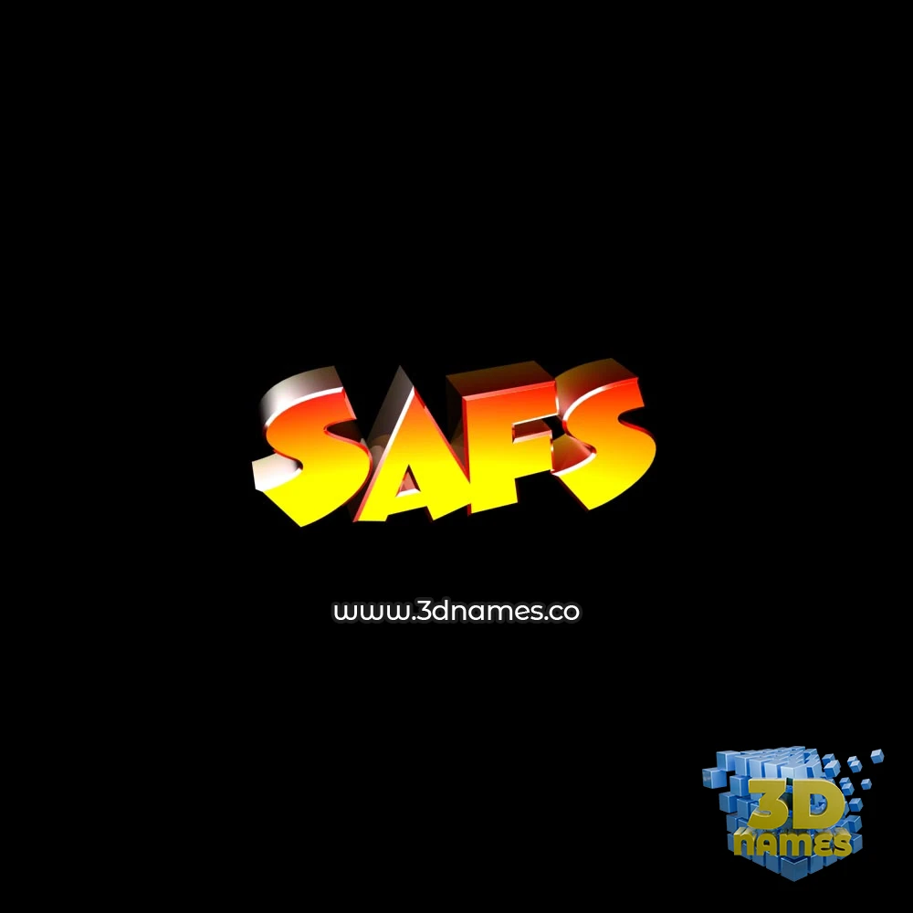 safs in Black Background style - 3D name wallpaper