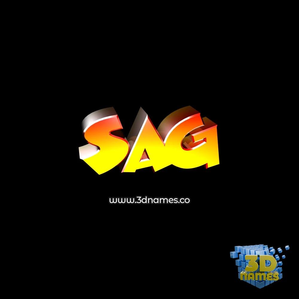 sag in Black Background style - 3D name wallpaper