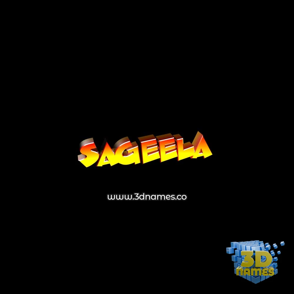 sageela in Black Background style - 3D name wallpaper