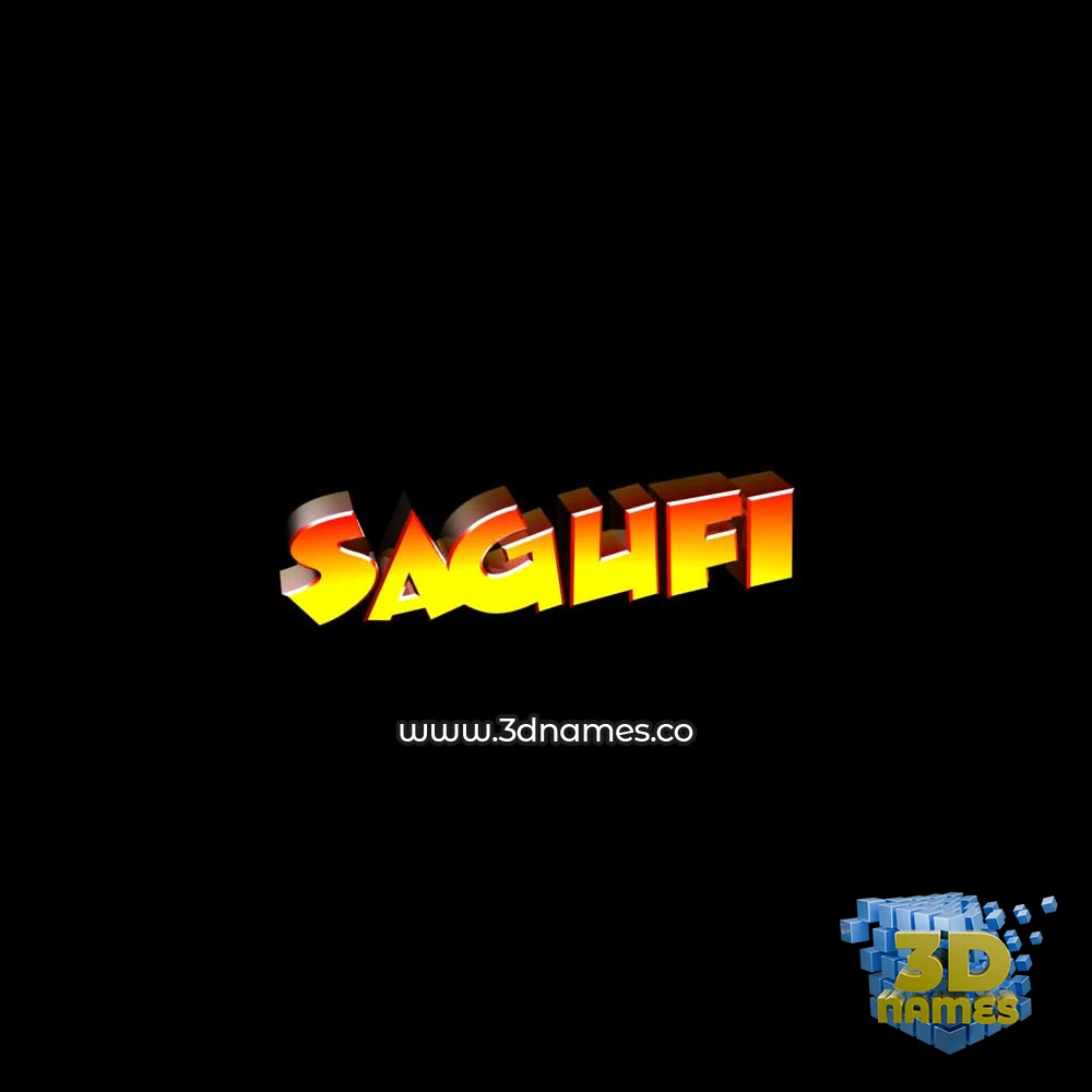 sagufi in Black Background style - 3D name wallpaper