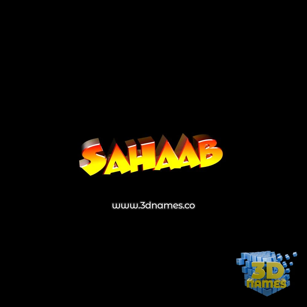 sahaab in Black Background style - 3D name wallpaper