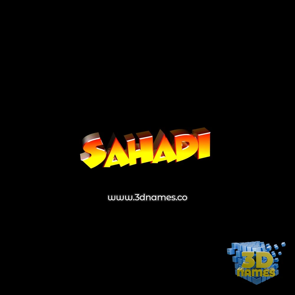 sahadi in Black Background style - 3D name wallpaper