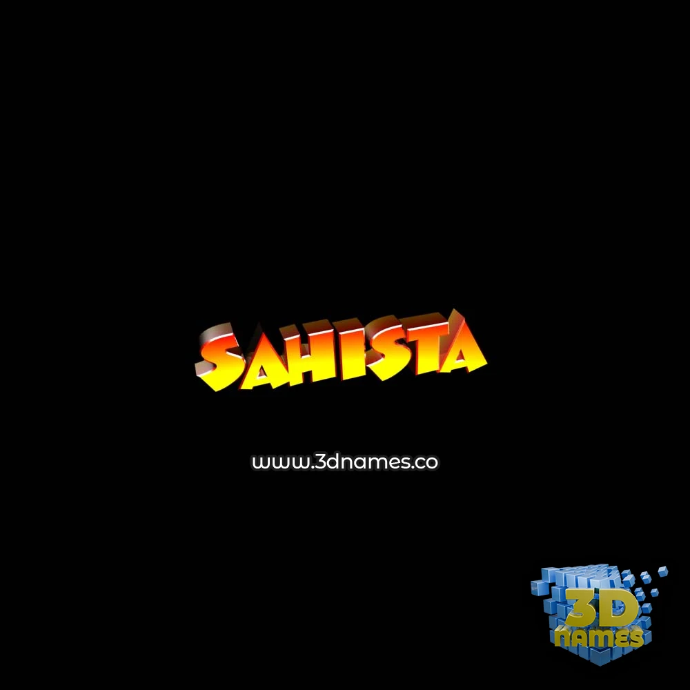 sahista in Black Background style - 3D name wallpaper