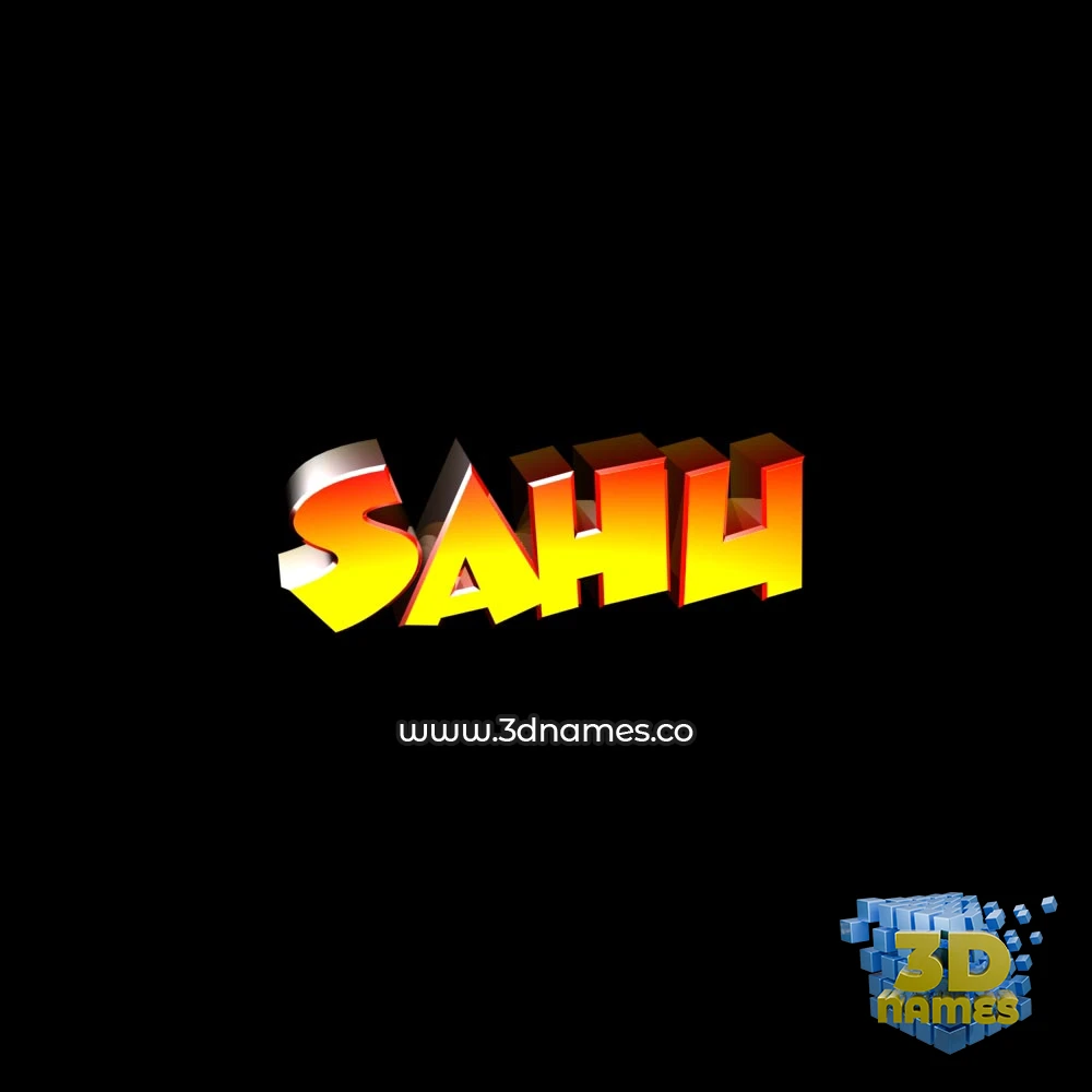 sahu in Black Background style - 3D name wallpaper