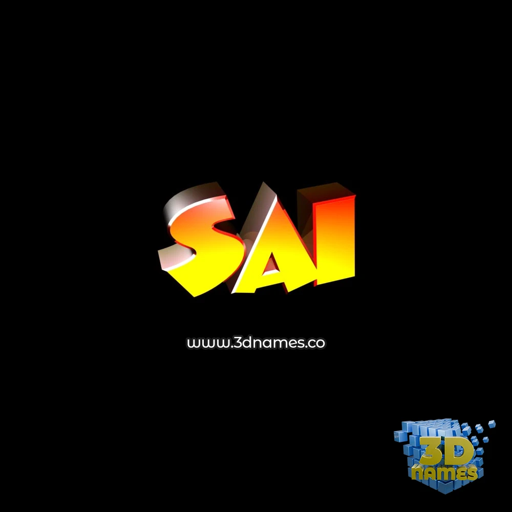 sai in Black Background style - 3D name wallpaper