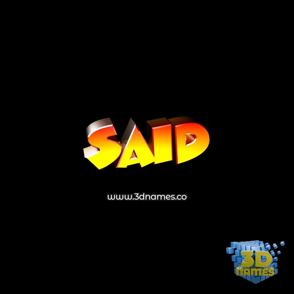 said in Black Background style - 3D name wallpaper