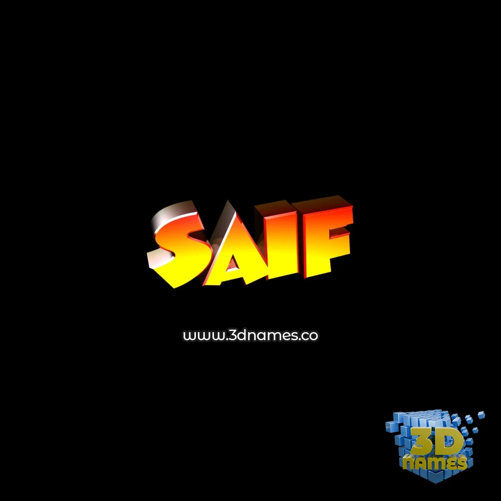 saif in Black Background style - 3D name wallpaper