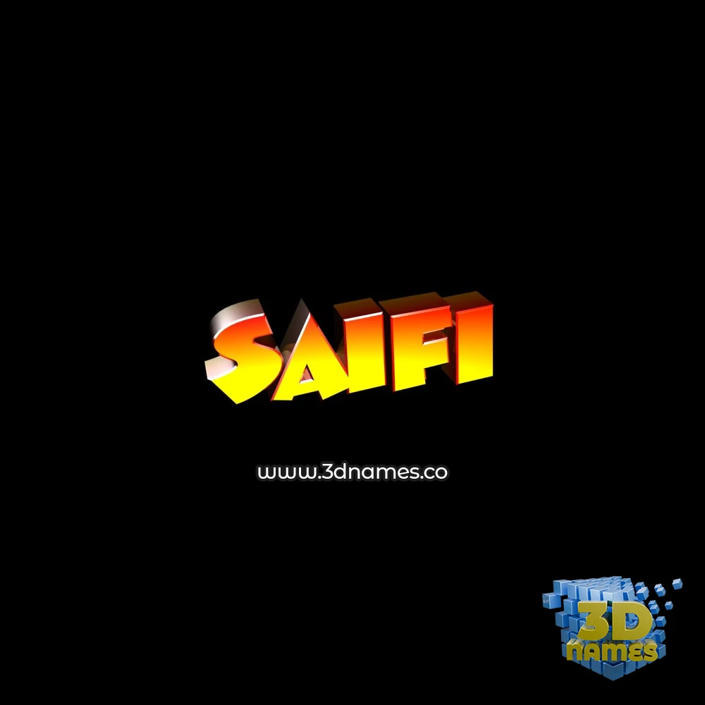 saifi in Black Background style - 3D name wallpaper