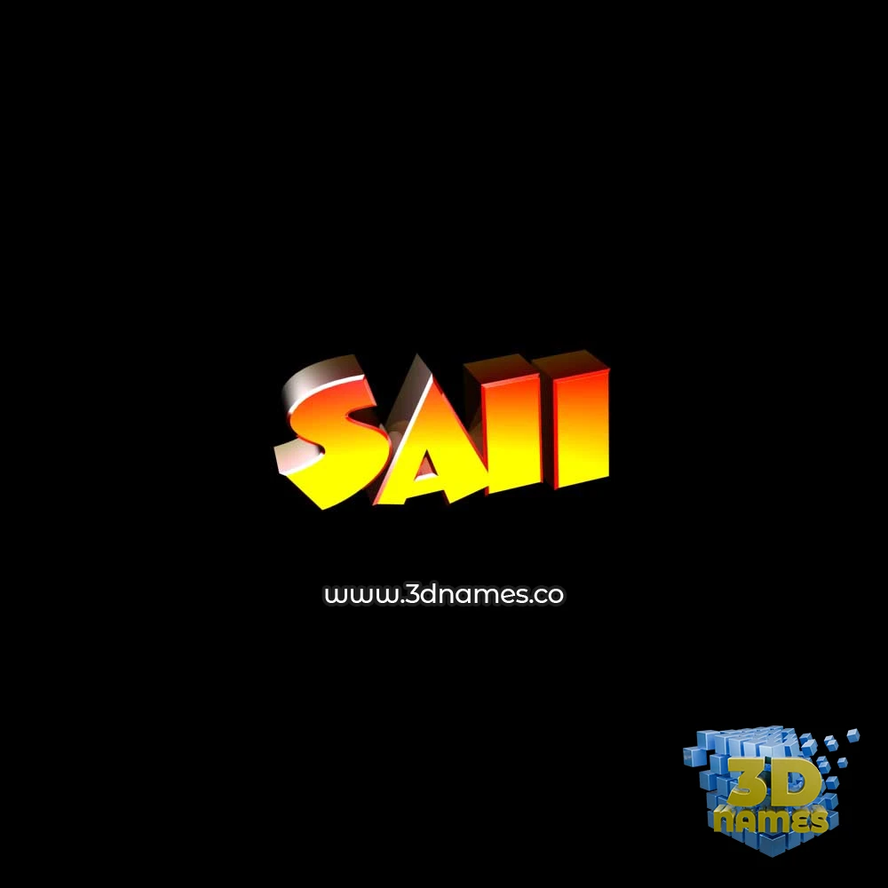 saii in Black Background style - 3D name wallpaper