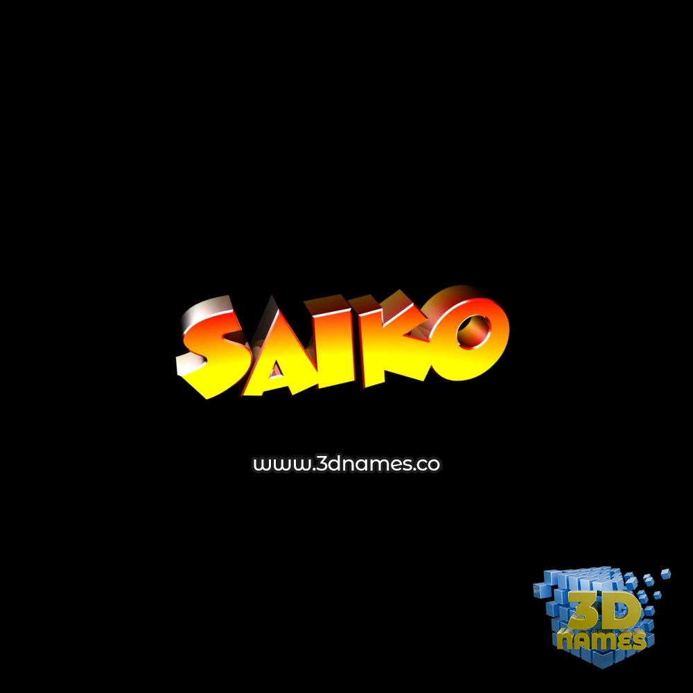 saiko in Black Background style - 3D name wallpaper