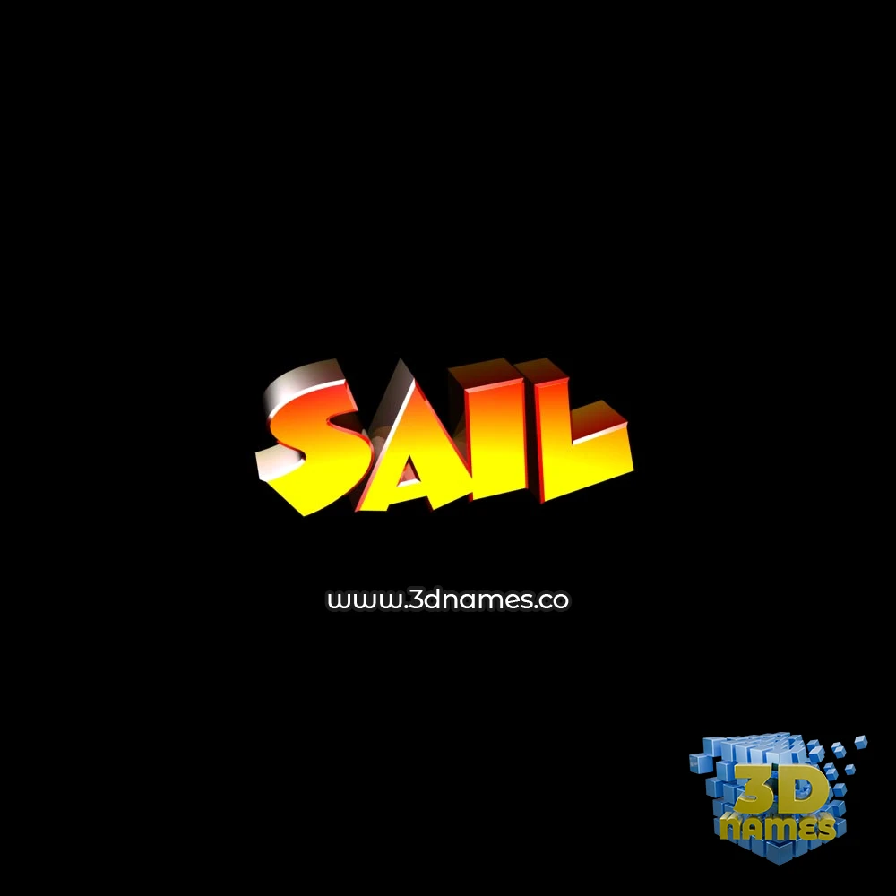 sail in Black Background style - 3D name wallpaper