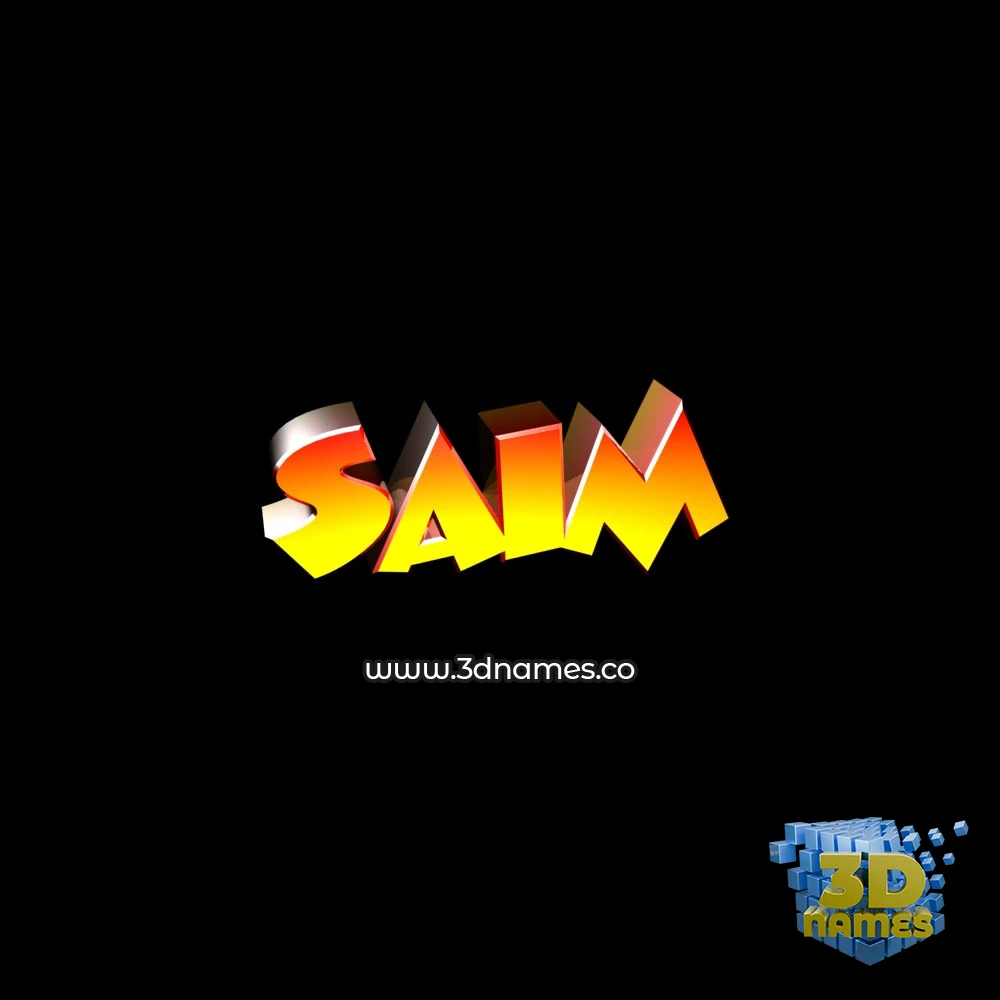 saim in Black Background style - 3D name wallpaper