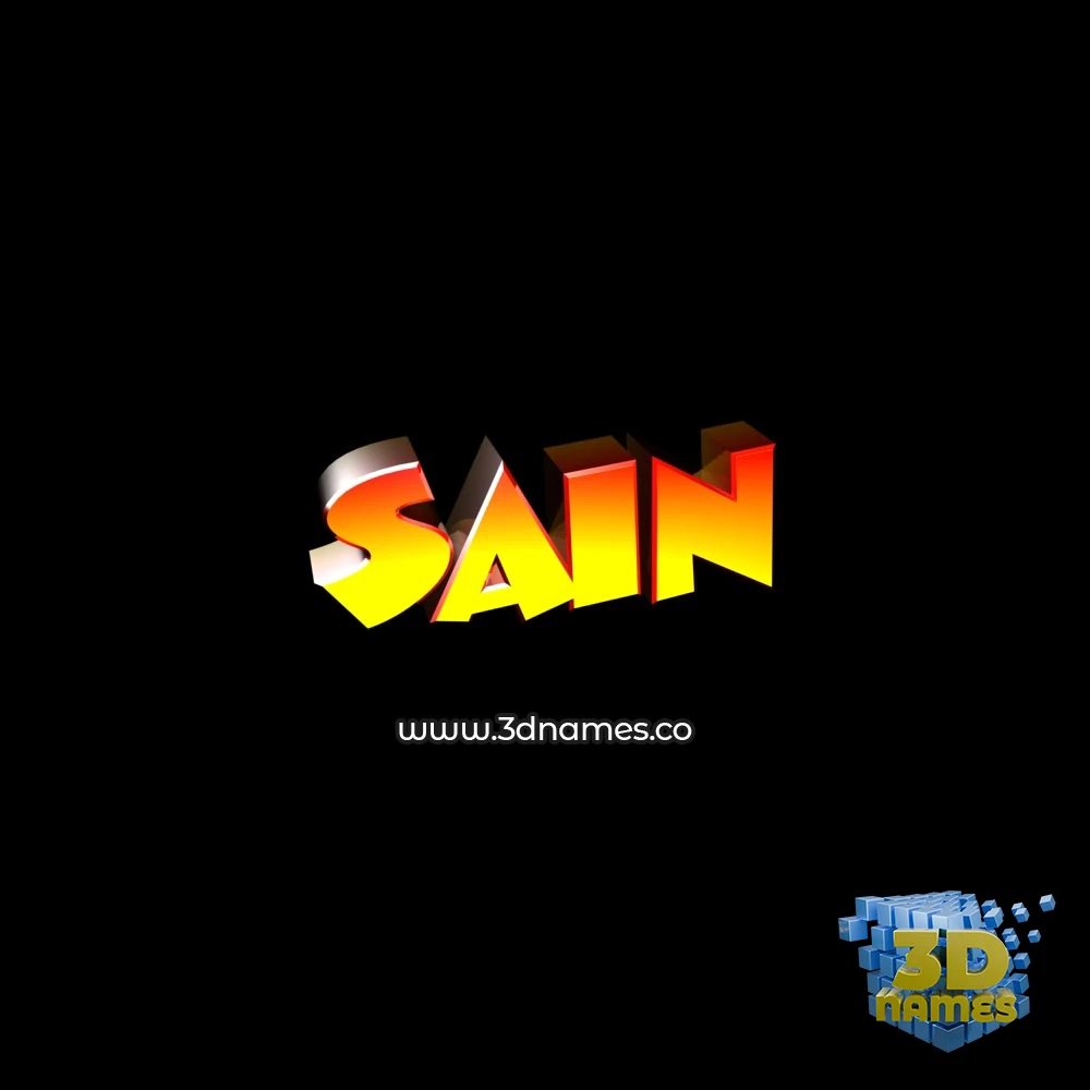 sain in Black Background style - 3D name wallpaper