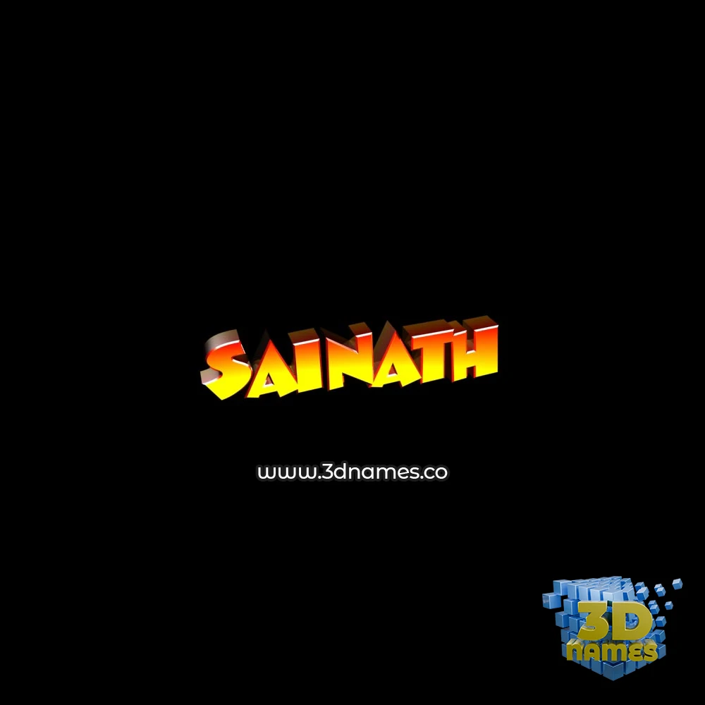 sainath in Black Background style - 3D name wallpaper