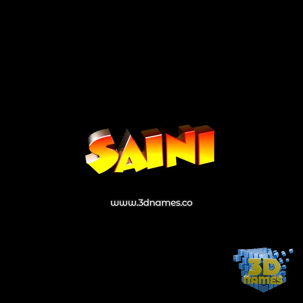 saini in Black Background style - 3D name wallpaper
