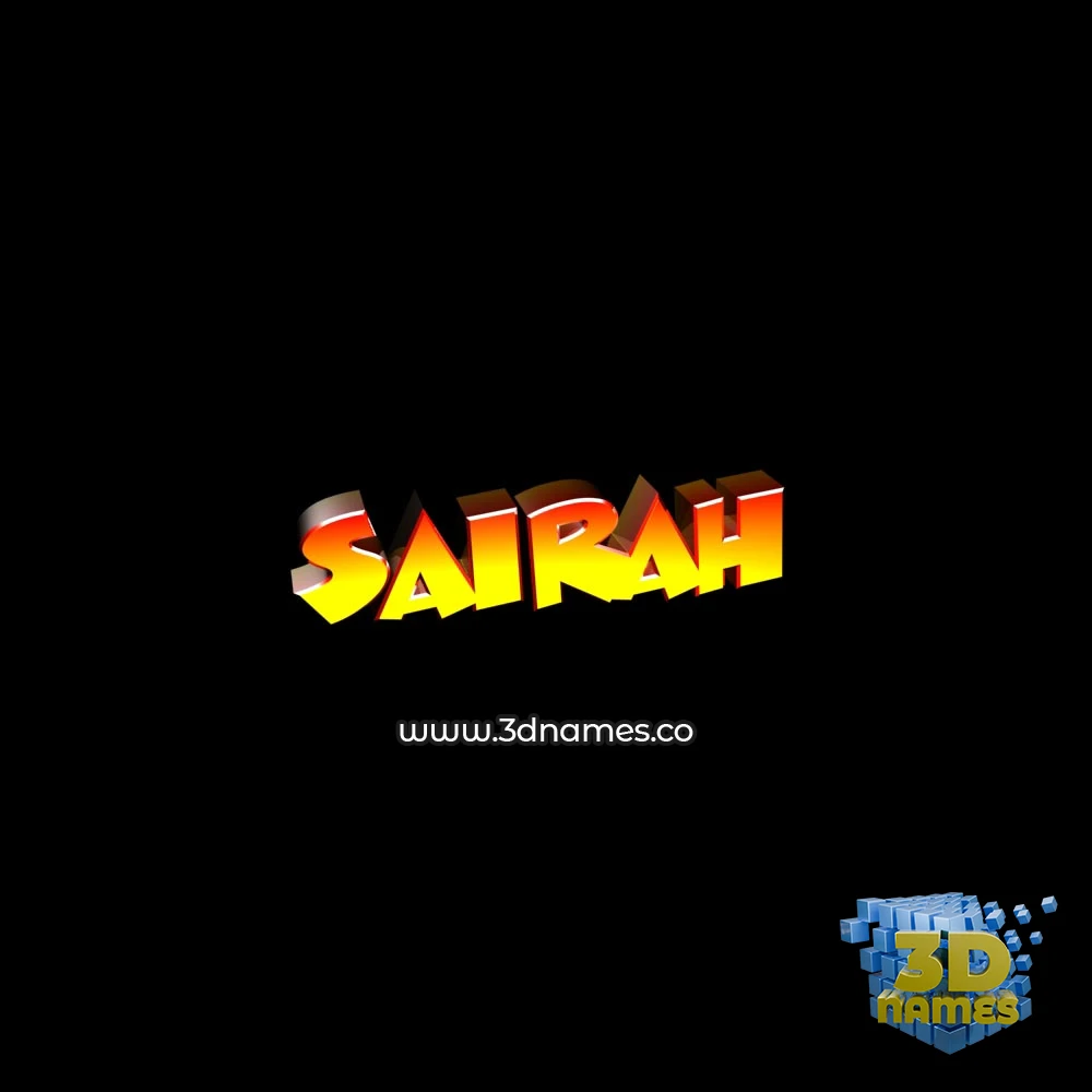 sairah in Black Background style - 3D name wallpaper