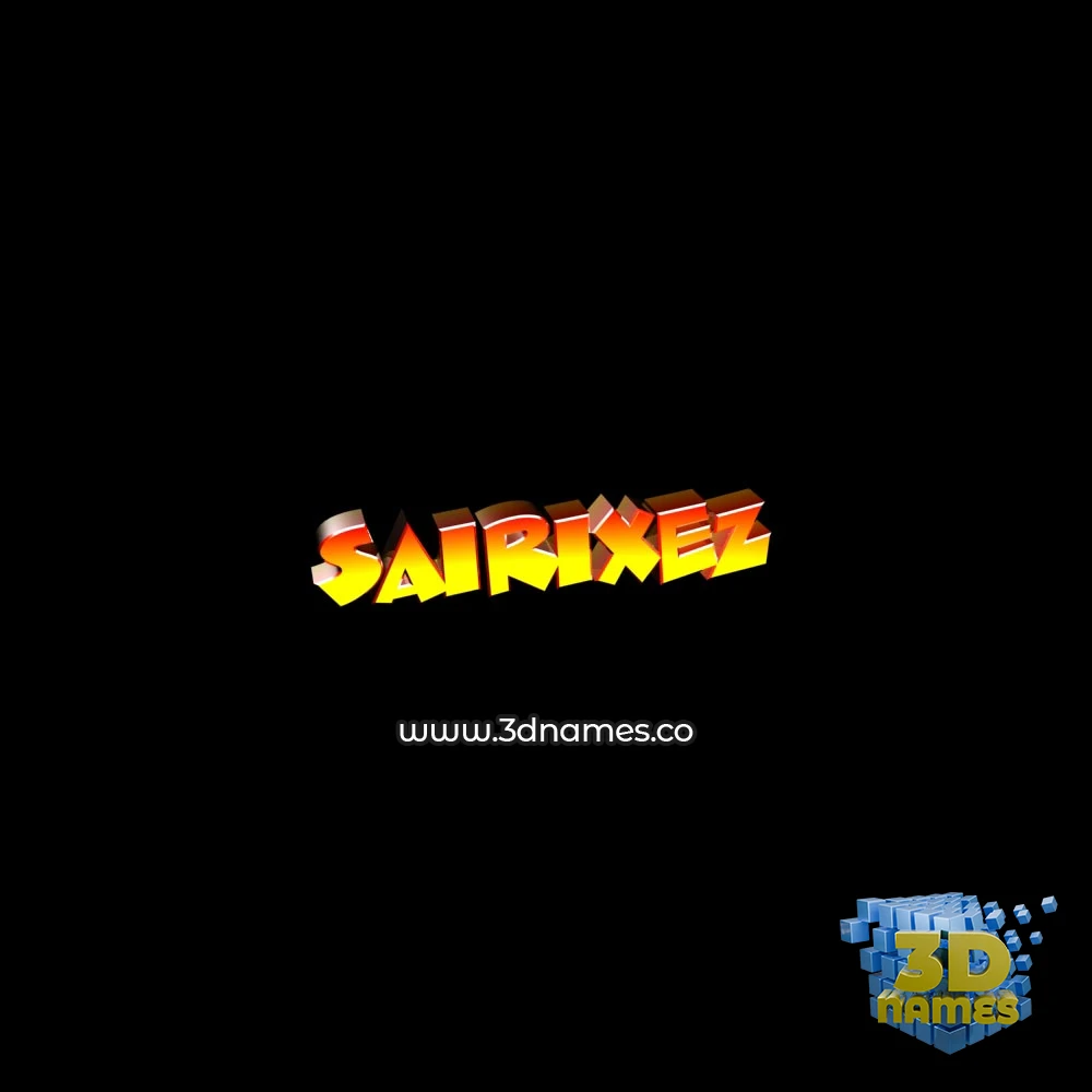 sairixez in Black Background style - 3D name wallpaper