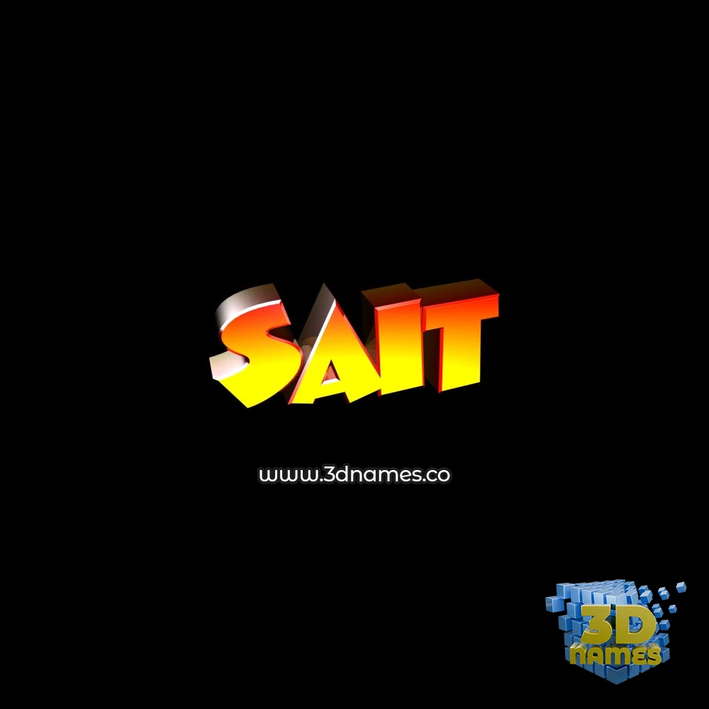 sait in Black Background style - 3D name wallpaper