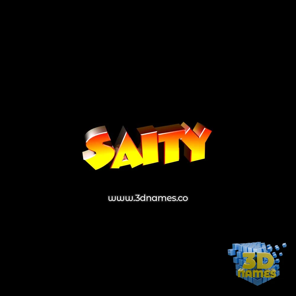 saity in Black Background style - 3D name wallpaper