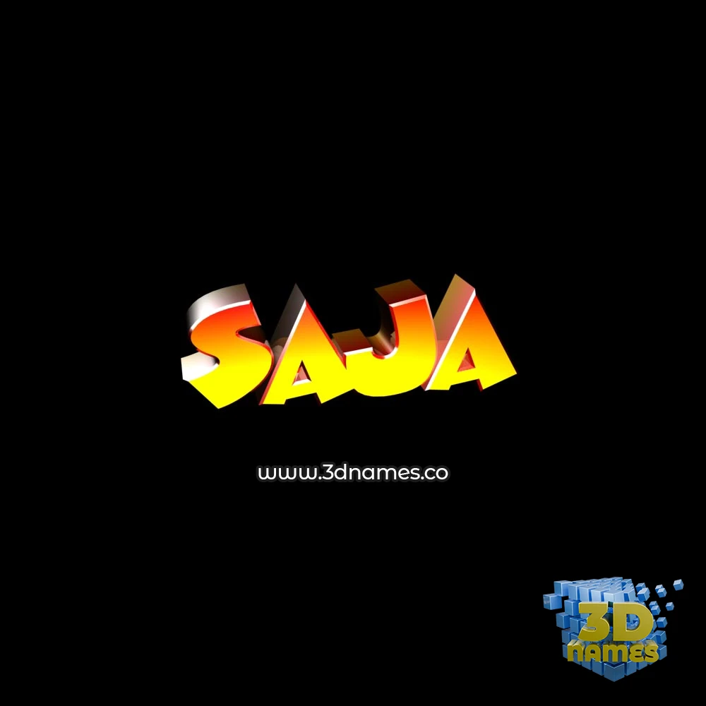 saja in Black Background style - 3D name wallpaper