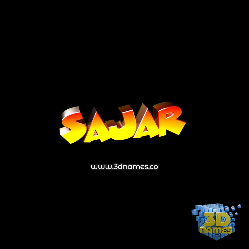 sajar in Black Background style - 3D name wallpaper