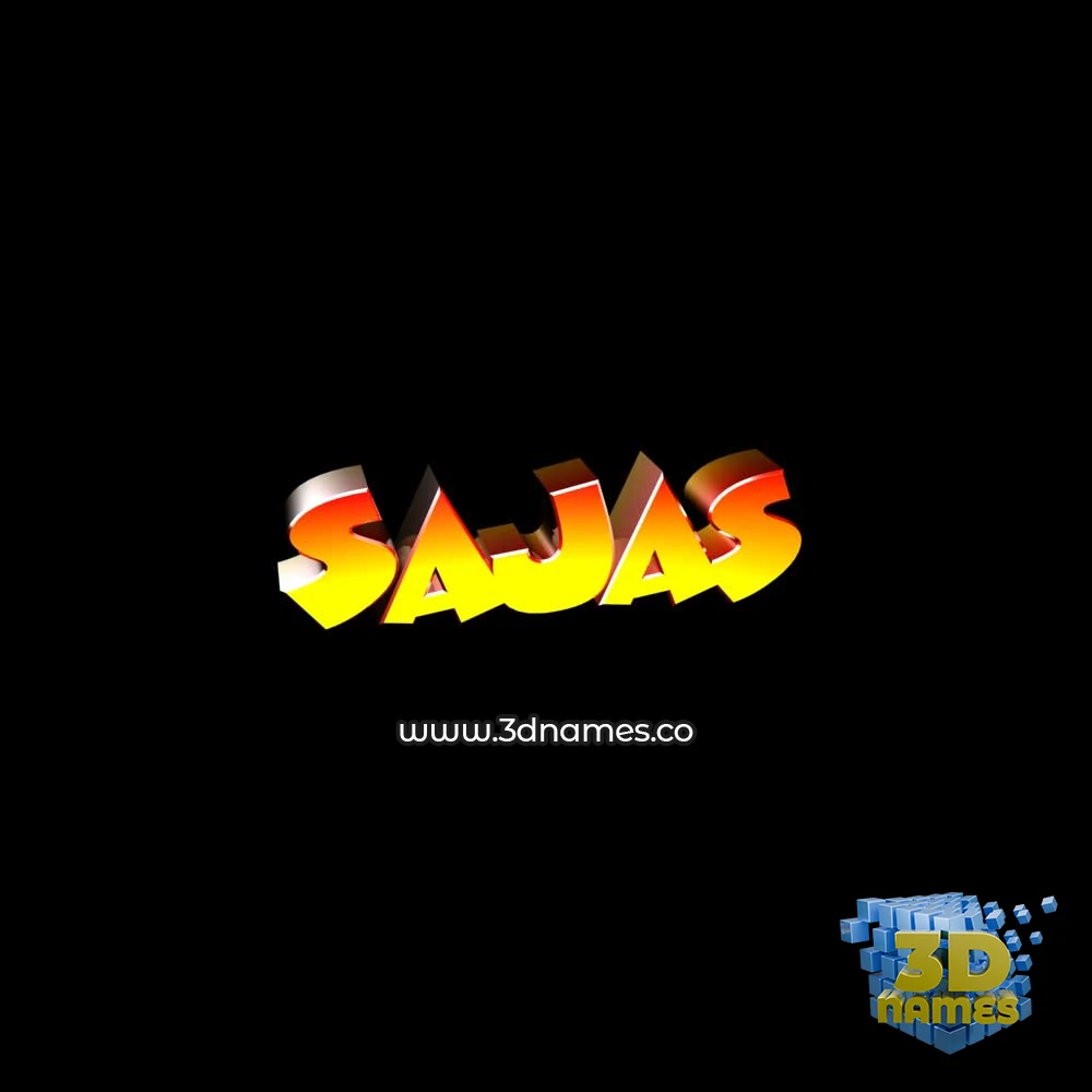 sajas in Black Background style - 3D name wallpaper