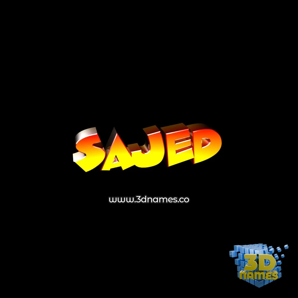 sajed in Black Background style - 3D name wallpaper