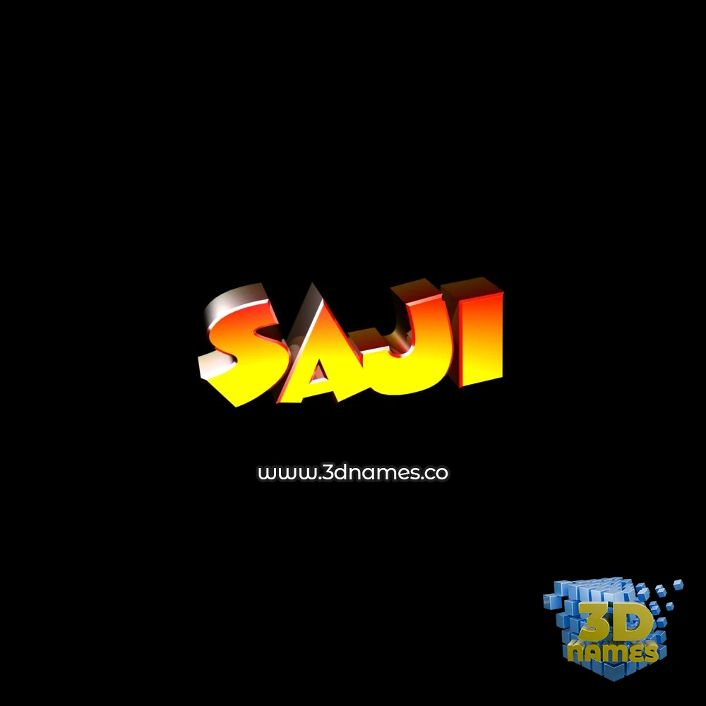 saji in Black Background style - 3D name wallpaper