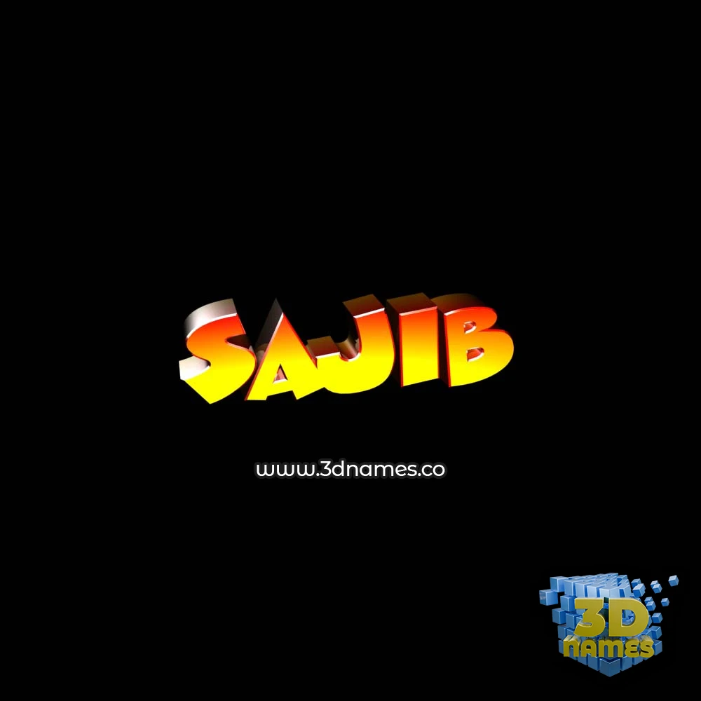 sajib in Black Background style - 3D name wallpaper