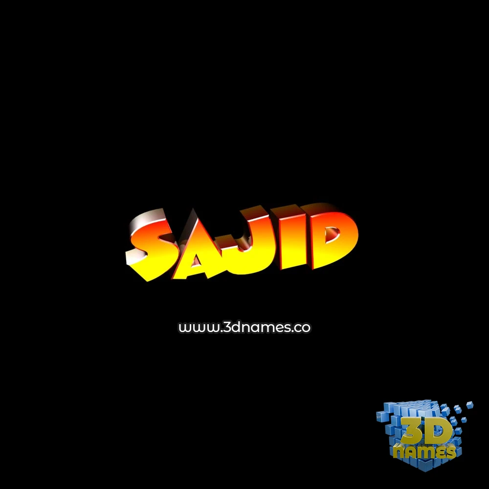 sajid in Black Background style - 3D name wallpaper