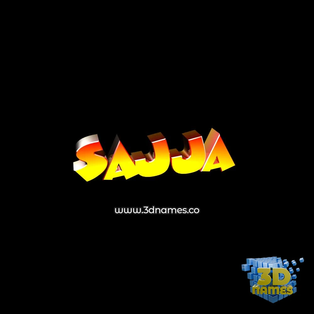 sajja in Black Background style - 3D name wallpaper