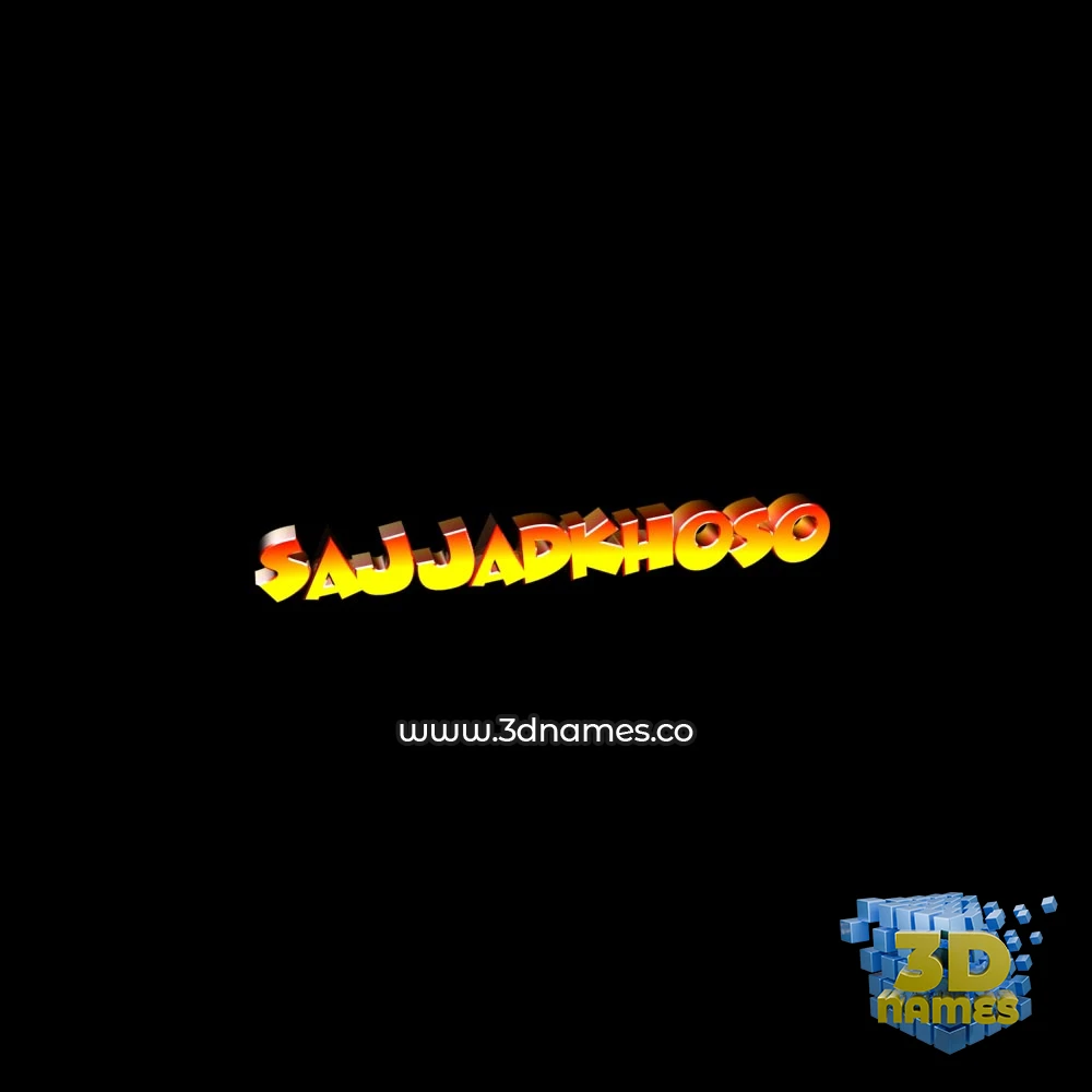 sajjadkhoso in Black Background style - 3D name wallpaper
