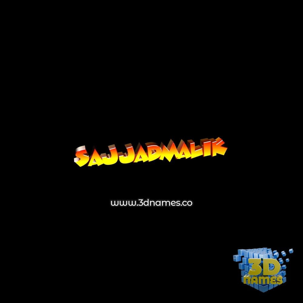 sajjadmalik in Black Background style - 3D name wallpaper