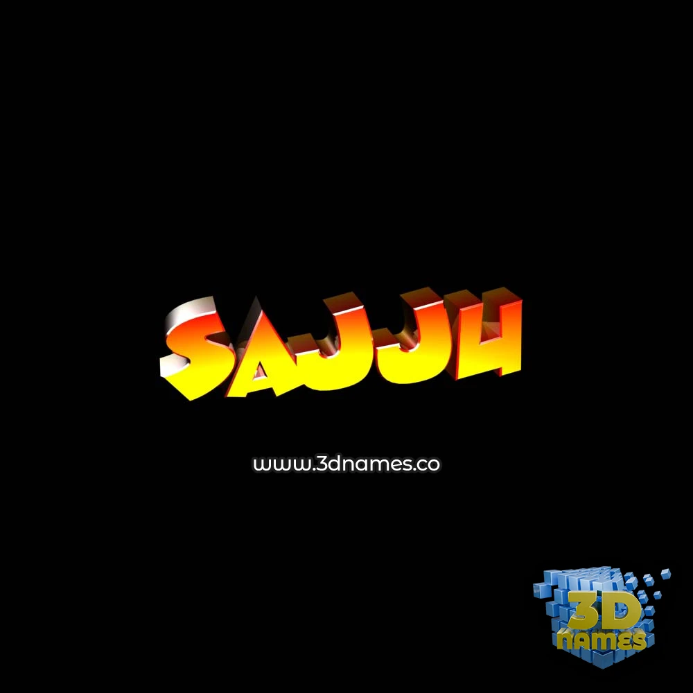 sajju in Black Background style - 3D name wallpaper