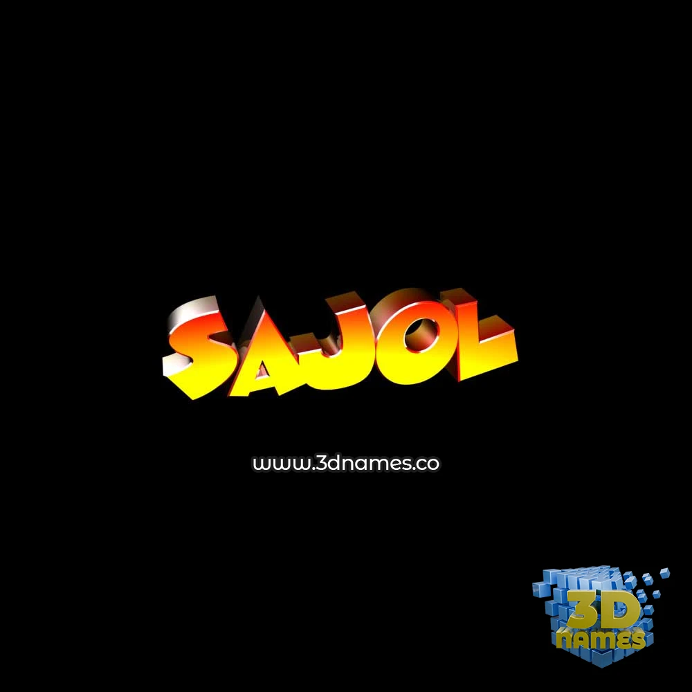 sajol in Black Background style - 3D name wallpaper