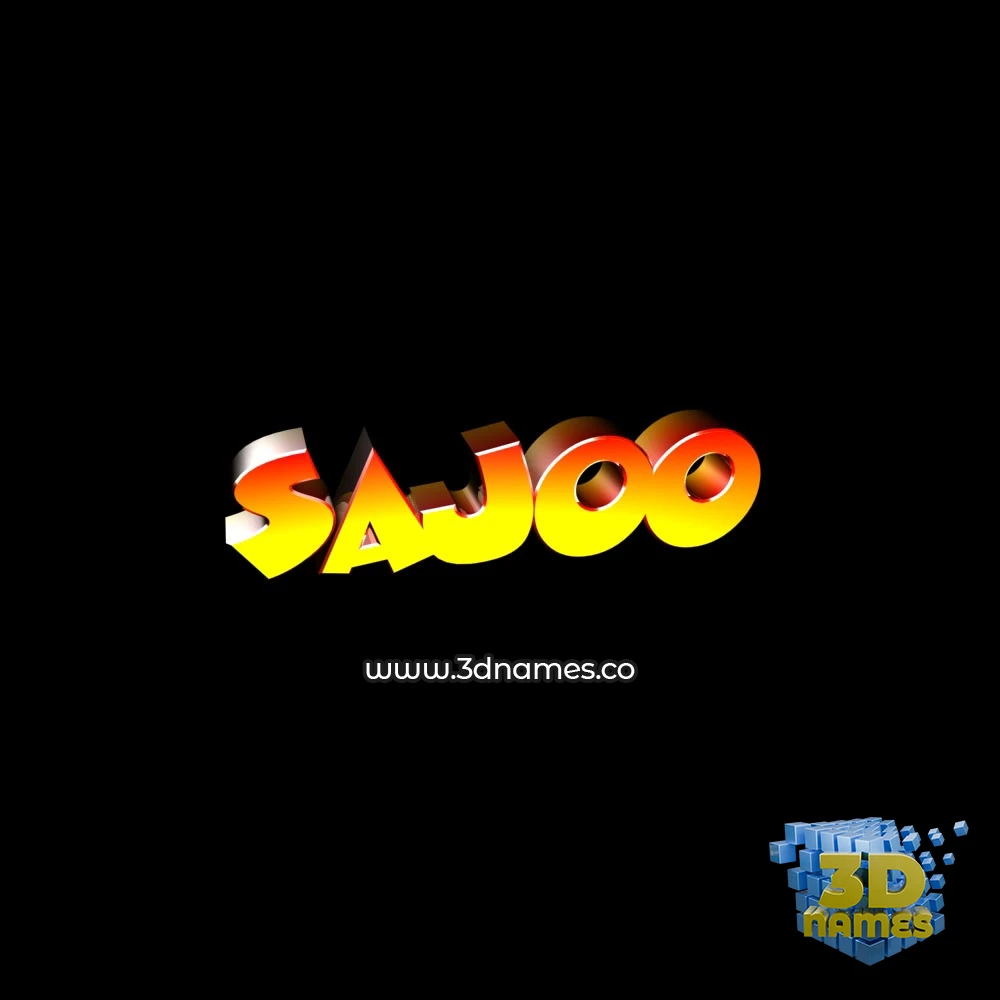 sajoo in Black Background style - 3D name wallpaper