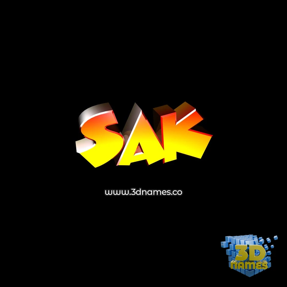 sak in Black Background style - 3D name wallpaper