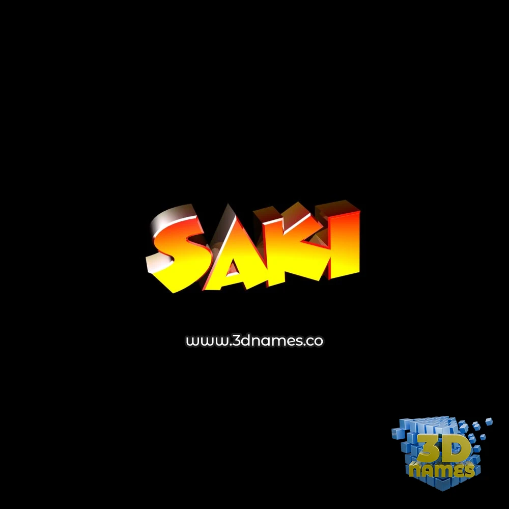 saki in Black Background style - 3D name wallpaper