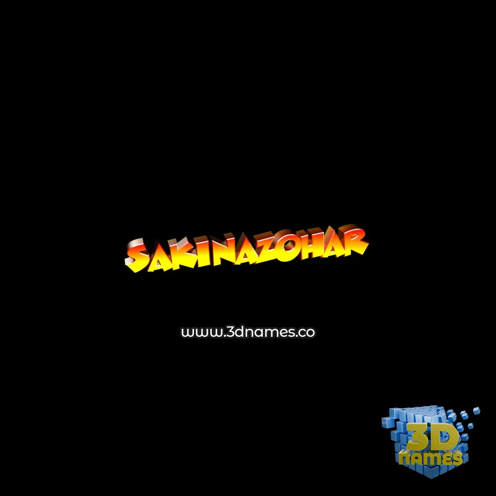 sakinazohar in Black Background style - 3D name wallpaper