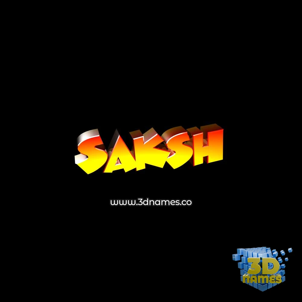 saksh in Black Background style - 3D name wallpaper