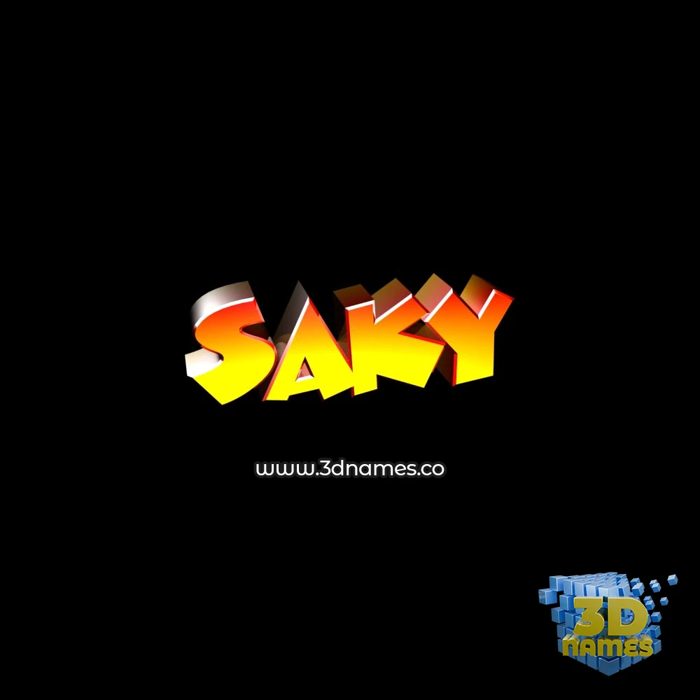 saky in Black Background style - 3D name wallpaper