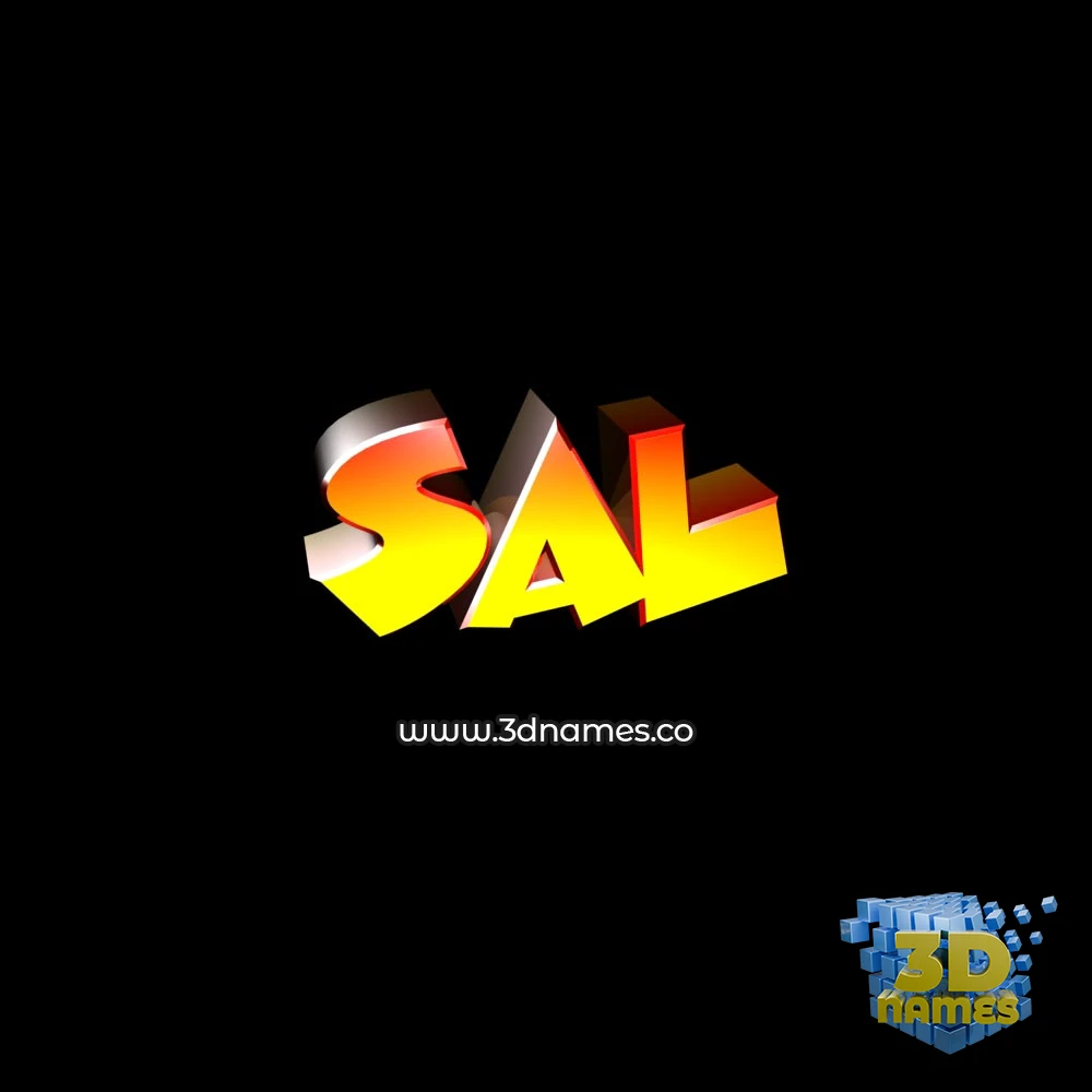 sal in Black Background style - 3D name wallpaper
