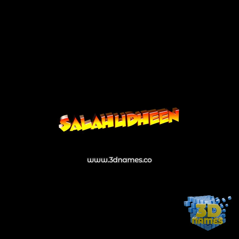 salahudheen in Black Background style - 3D name wallpaper