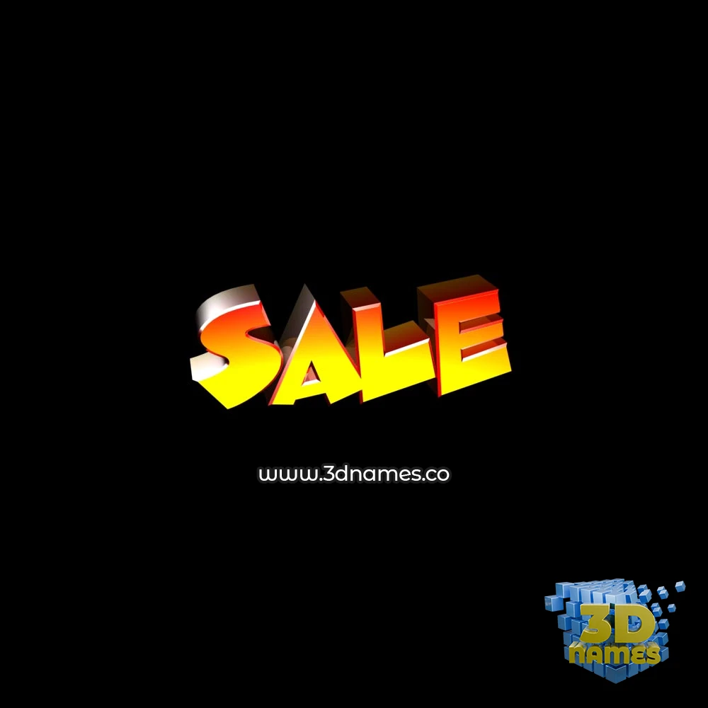 sale in Black Background style - 3D name wallpaper